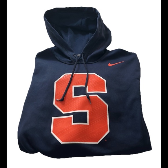 Nike Other - SYRACUSE Orange Navy Nike Therma-Fit NCAA Pullover Hoodie Sweatshirt Large